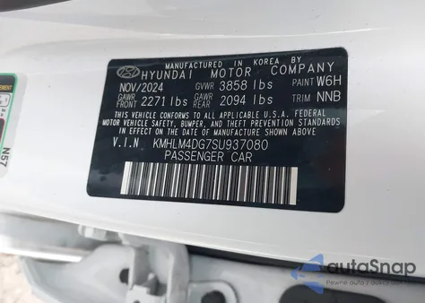 2025 Hyundai Elantra Sel Sport z USA, uszkodzony, nr VIN KMHLM4DG7SU937080